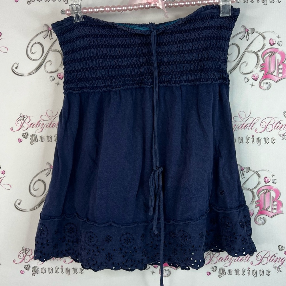 American Eagle Outfitters halter or strapless tank top babydoll Navy Smocked